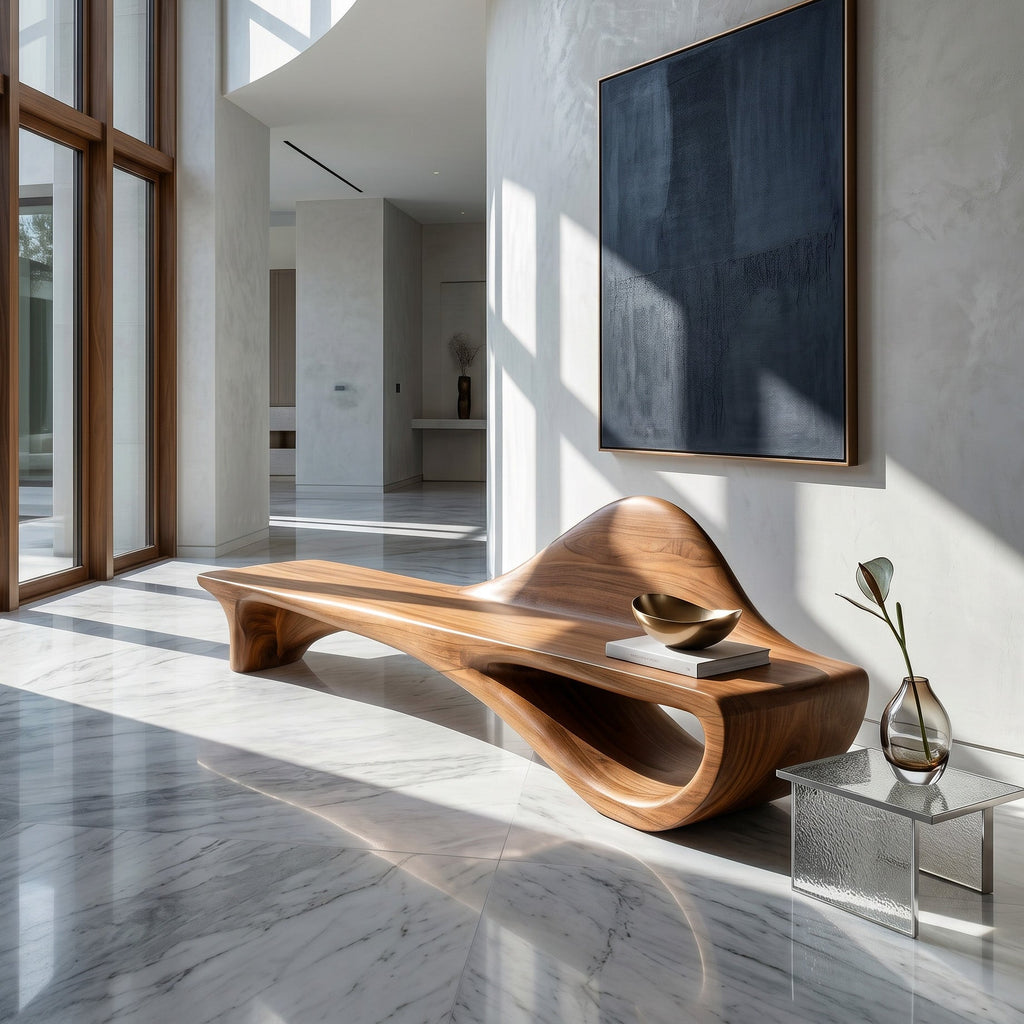 Luxury Curved Backrest Bench For Hallway RTTHHNBEN185