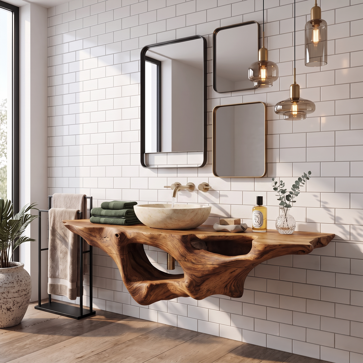 Farmhouse Solid Wood Vanity Unique Bathroom Design SILDTTRBAS001