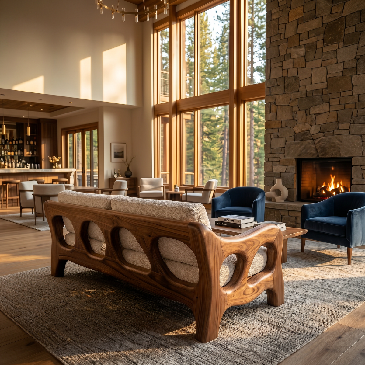 Architectural Sculptural Sofa Luxury Family Room SILDTTRSFA010