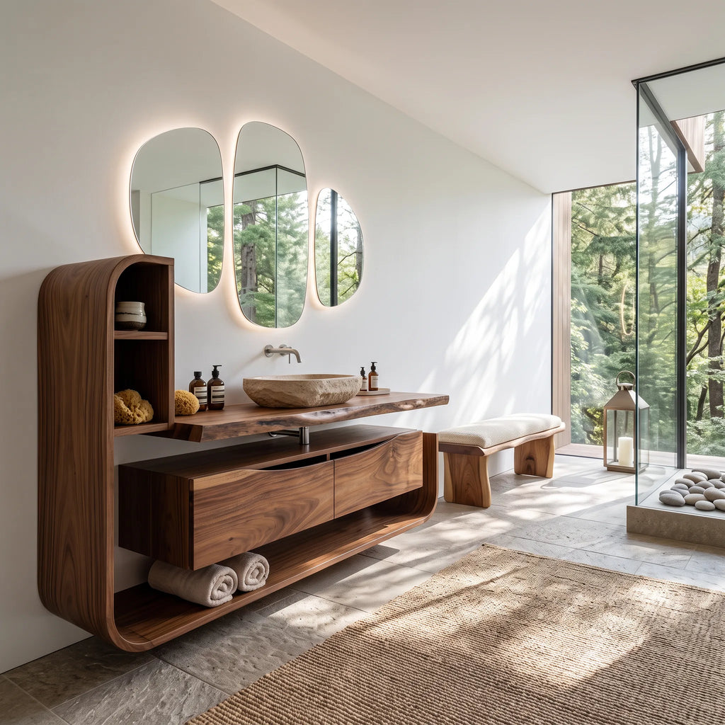 Handcrafted Organic Floating Bathroom Vanity Luxury Ensuite SILDTTRBRV202