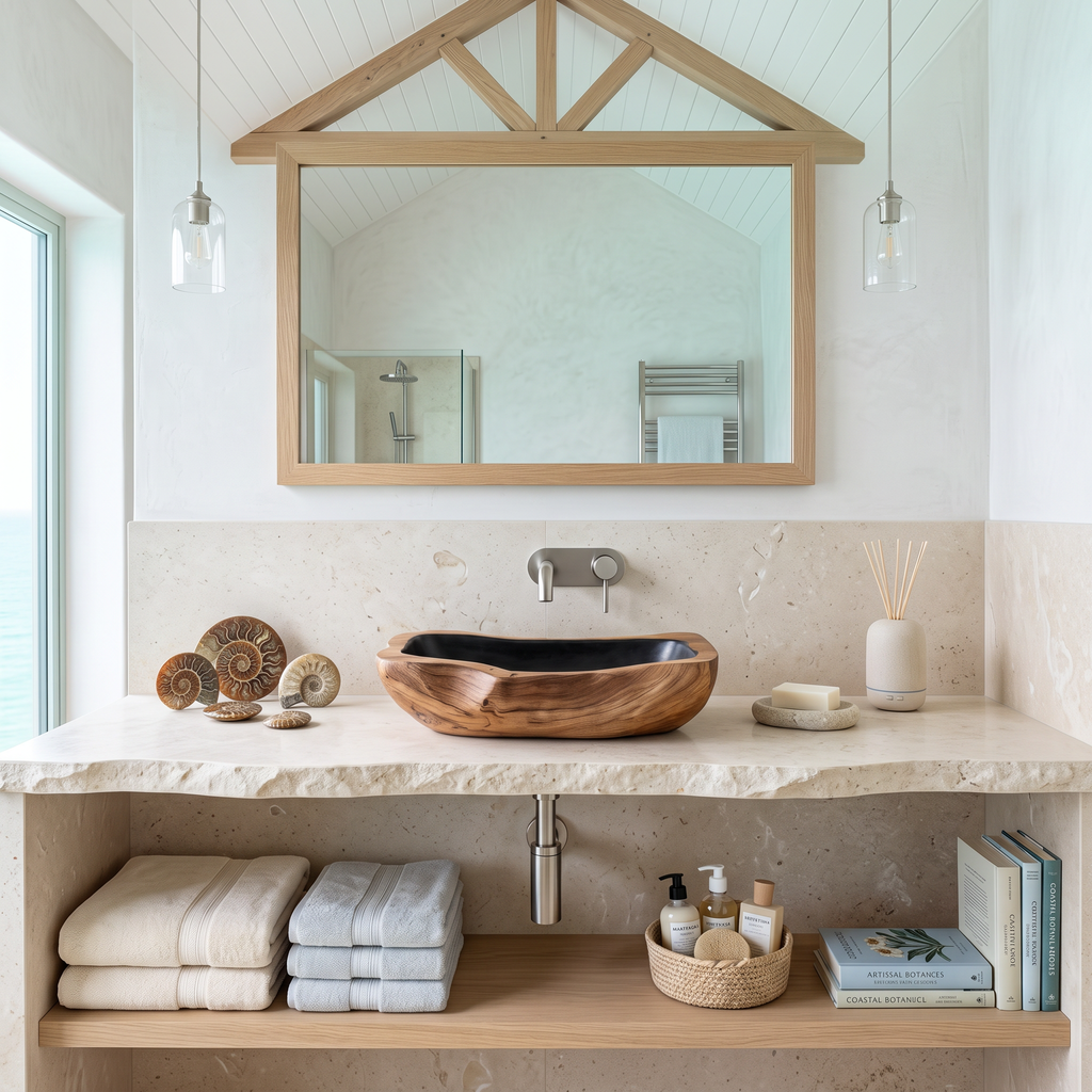 Farmhouse Rustic Wooden Vessel Sink For Home Bathroom SILDTTNVS027