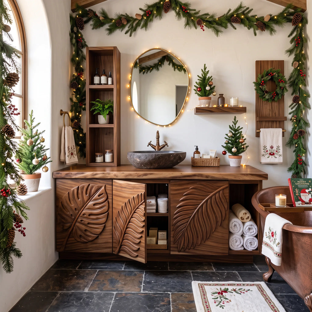 Handcrafted Rustic Xmas Bathroom Vanity Mountain Retreat SILDTTRBRV240