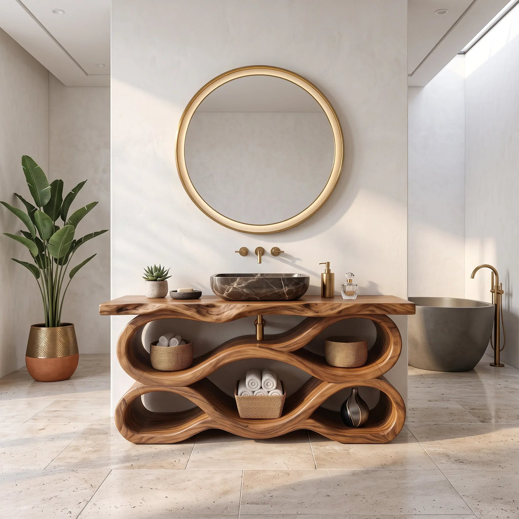 Mediterranean Live Edge Bathroom Vanity Luxury Bathroom SILDTTRBRV215