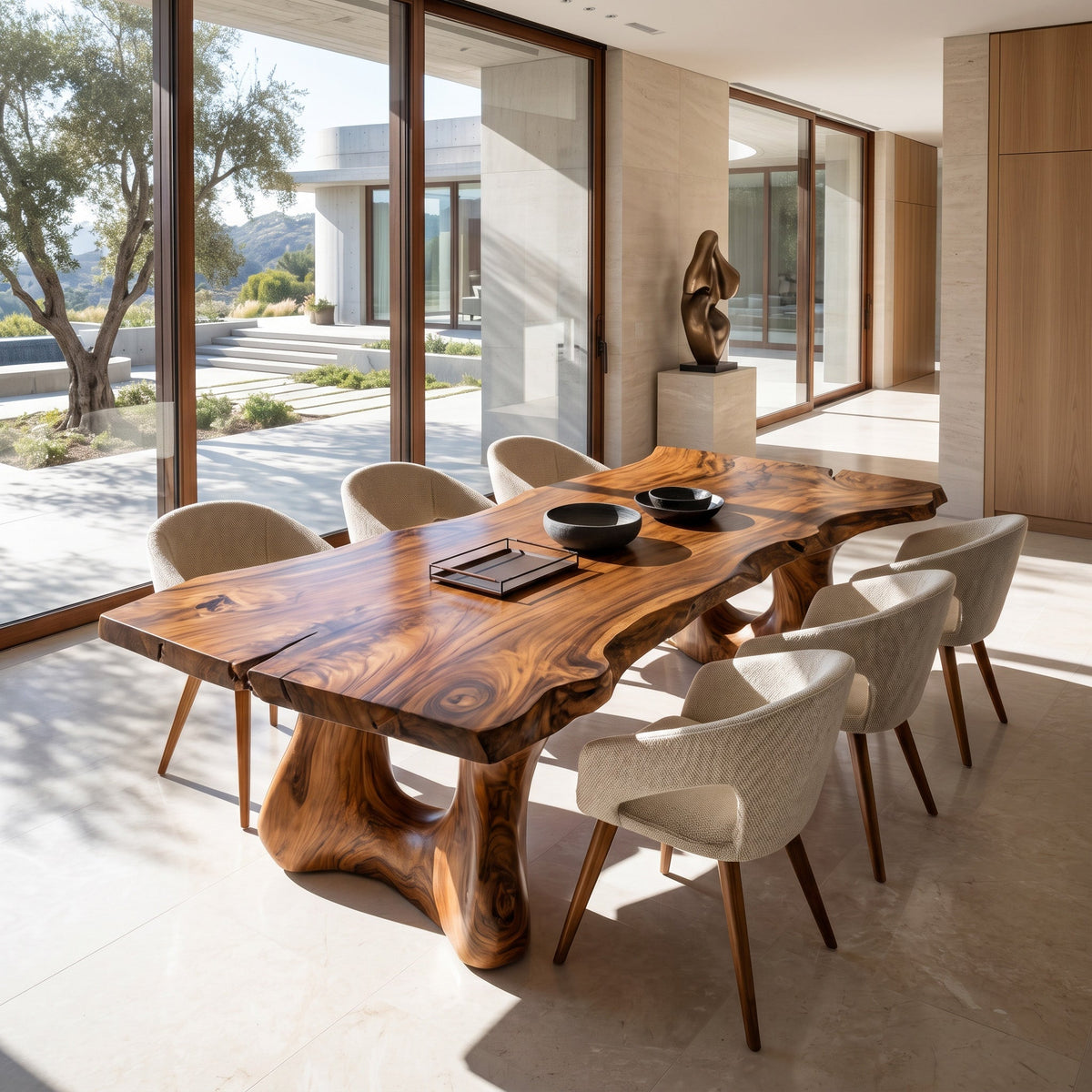 Live Edge Sculptural Dining Table For Modern Dining Room RTTHHNDN095