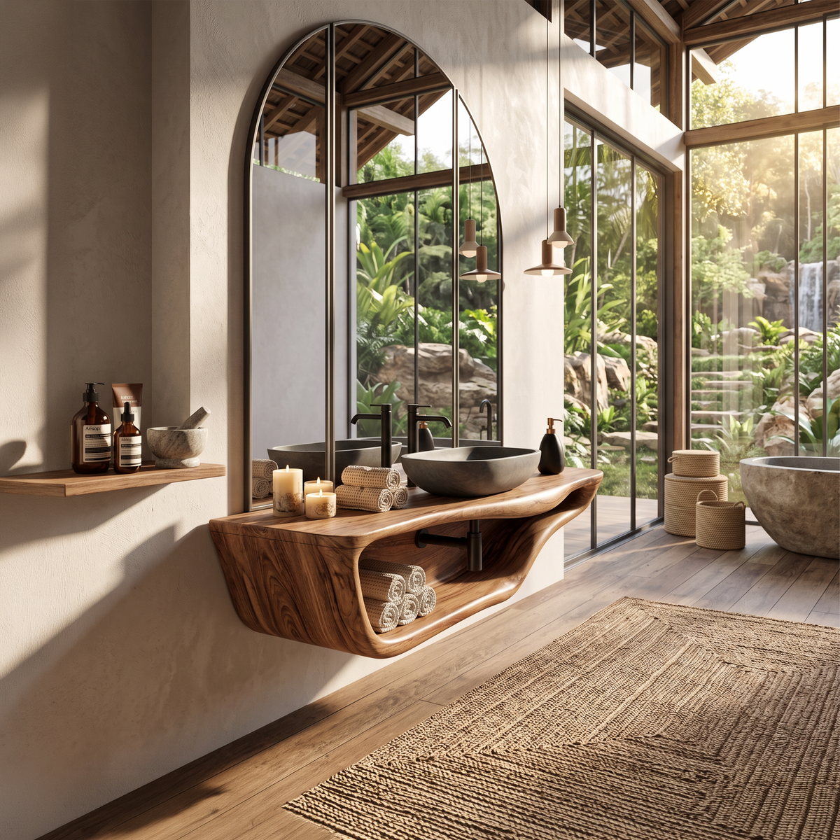 Handcrafted Live Edge Vanity For Custom Bathrooms SILDTTNBAS005