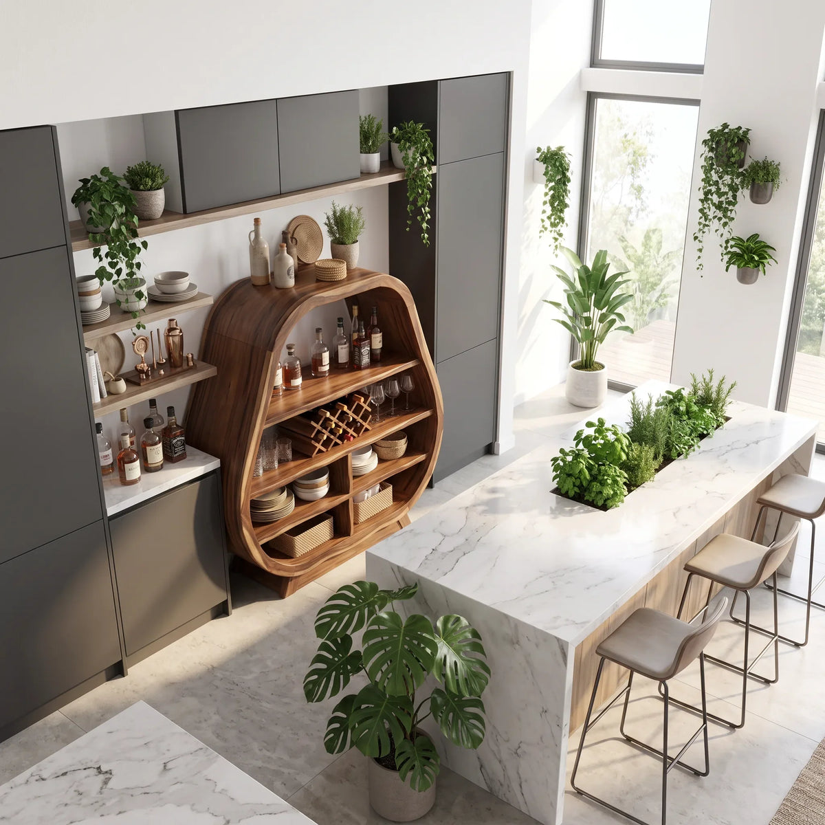 Handcrafted Wine Bar Cabinet Dining Room SILDTTRBCA008