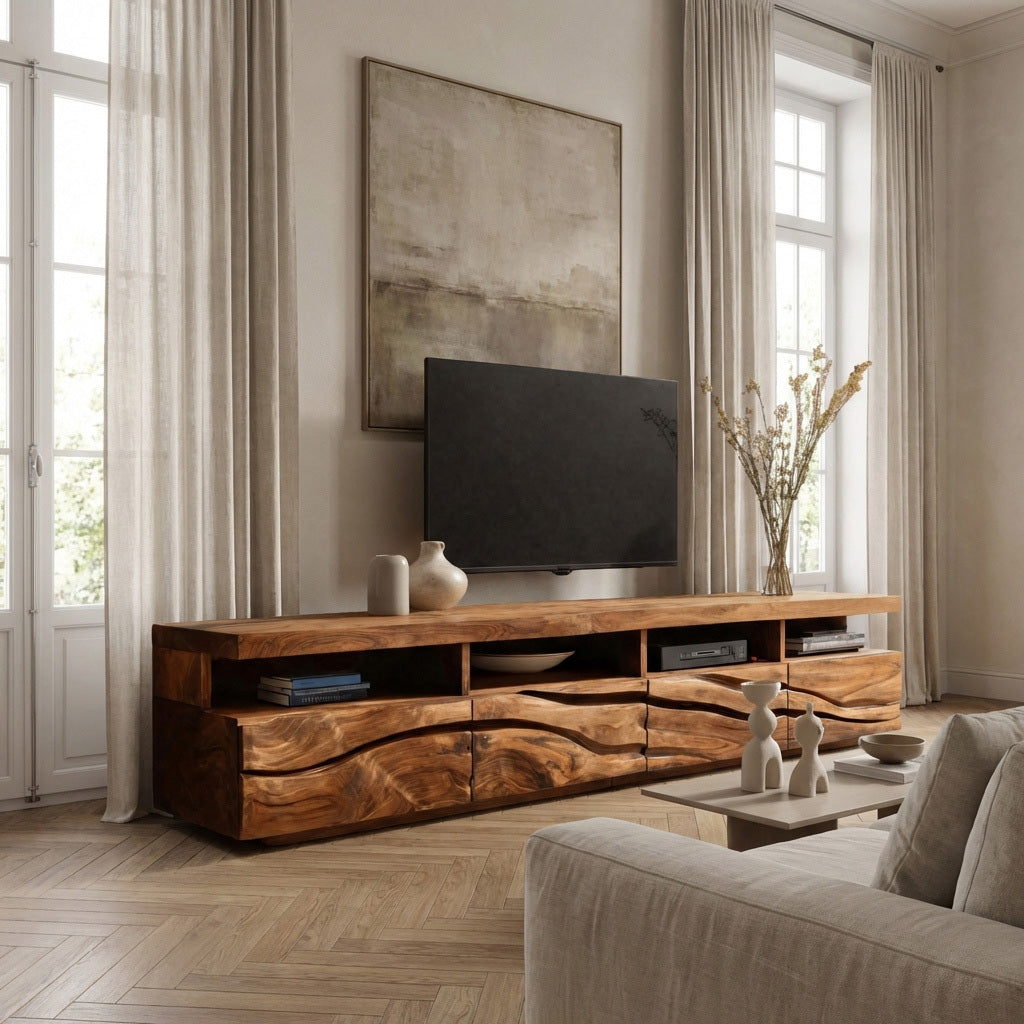 Handcrafted Media Cabinet Console For Living Room RTTHHNTVC079