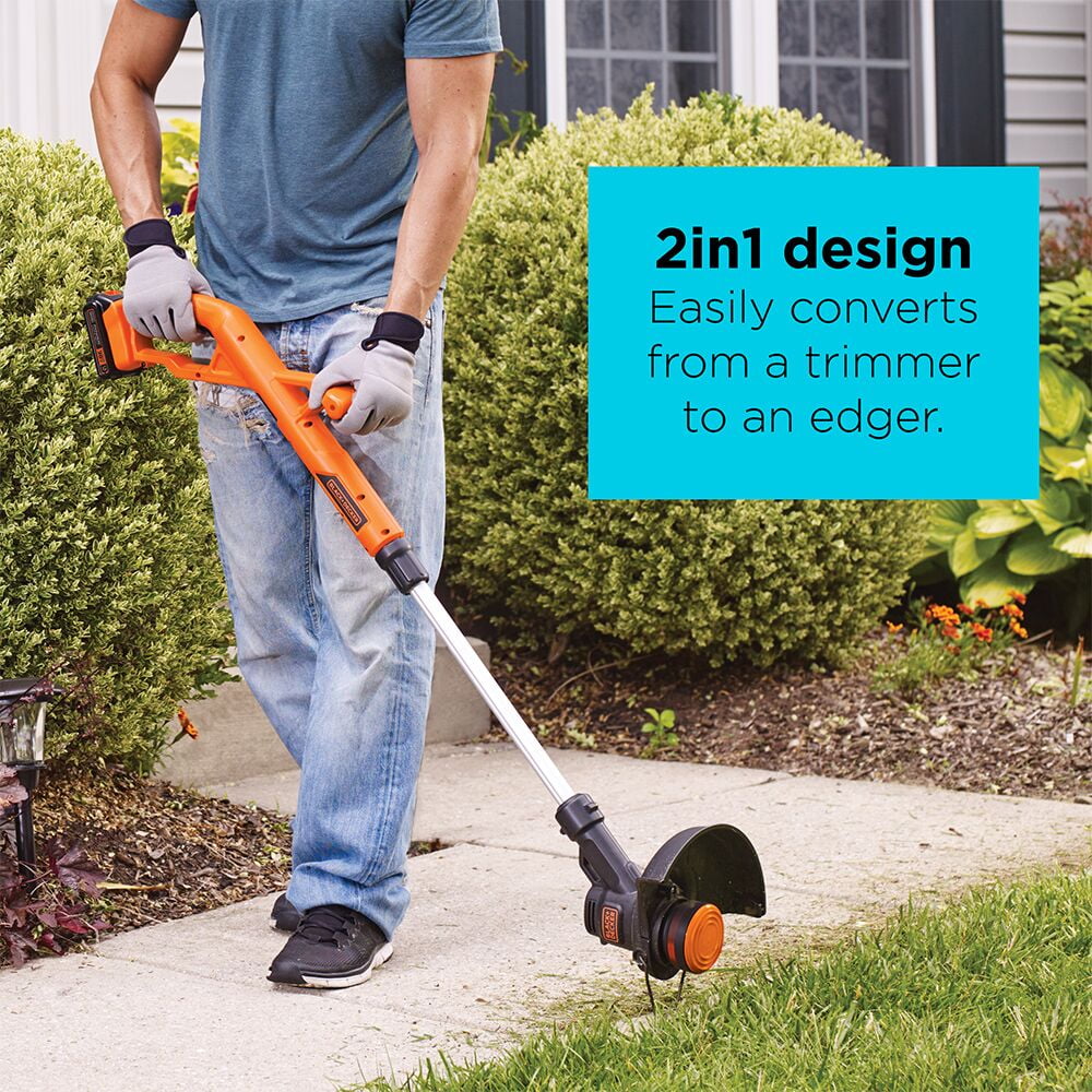 BLACK+DECKER 20V MAX Lithium 10 In. String Trimmer/Edger And Hard Surface Sweeper Combo Kit - LCC221