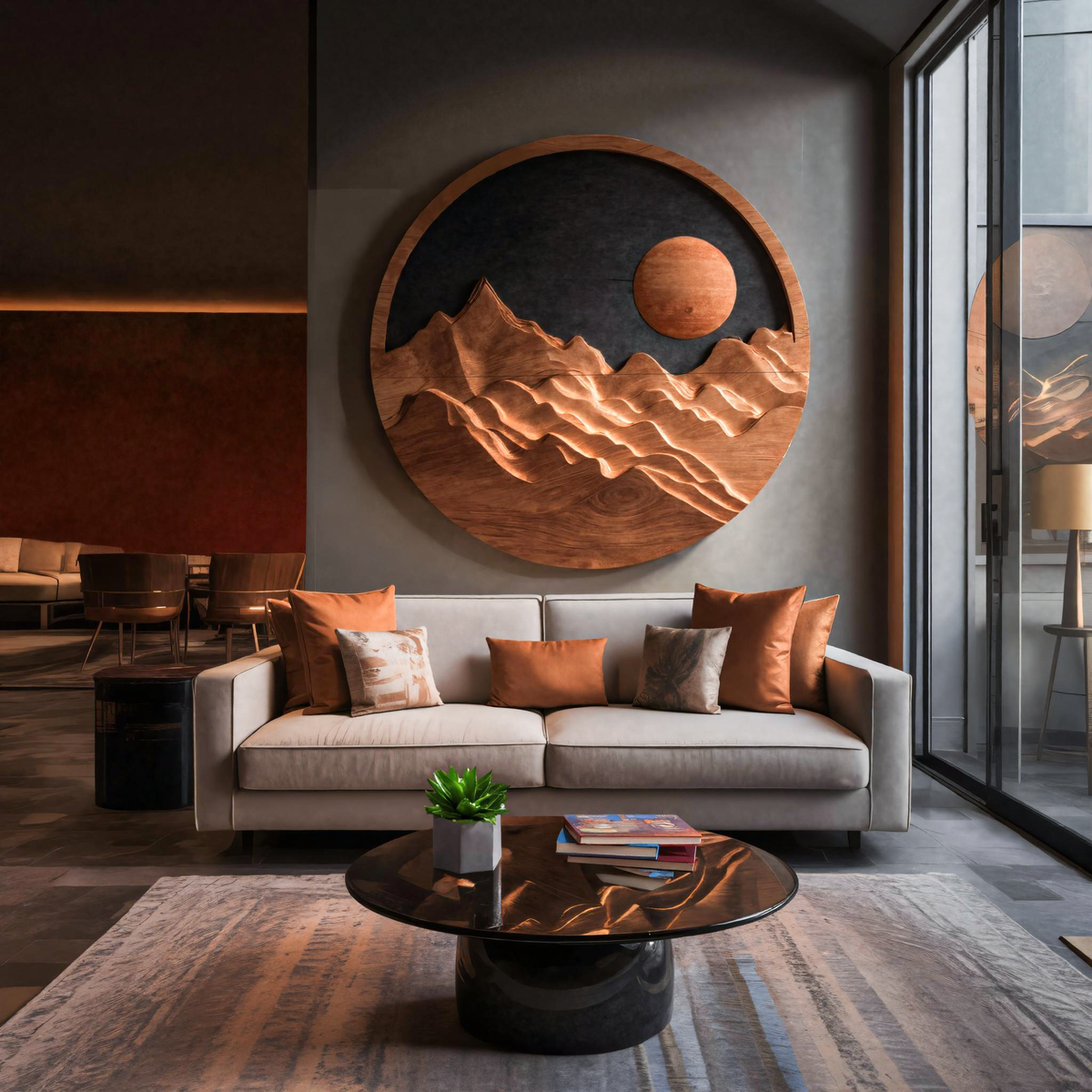 Artistic Mountain Sun Wall Hanging For Modern Home RTTHTTWA068