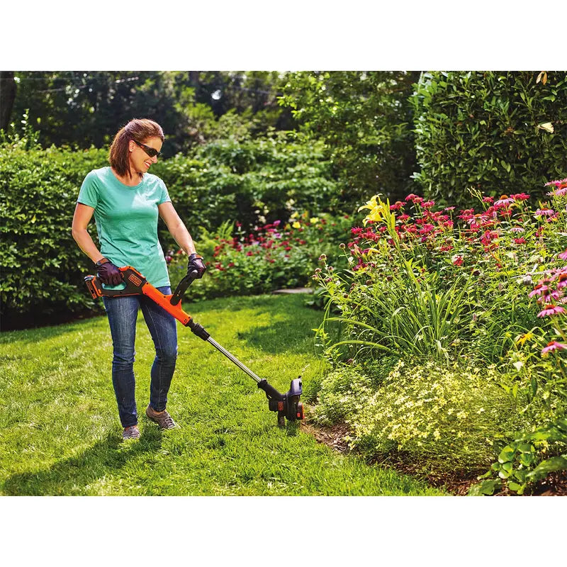 BLACK+DECKER 20V Max Cordless Trimmer/Edger With Easy Feed, 12-Inch, 2 Batteries - LSTE520