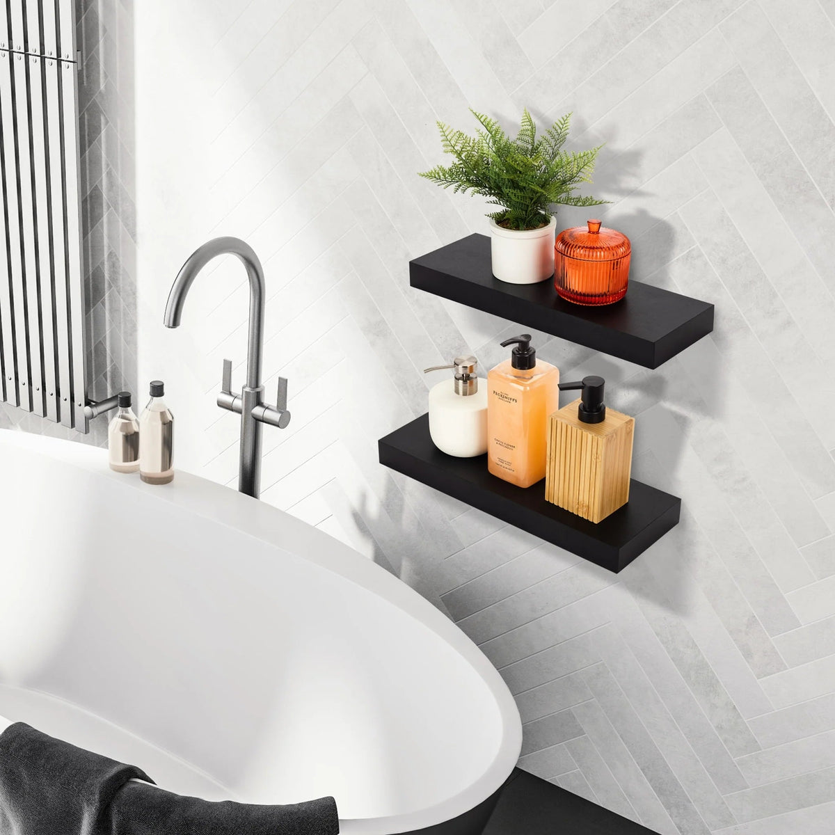 16 Inch Floating Wall Shelves, 3 Pack