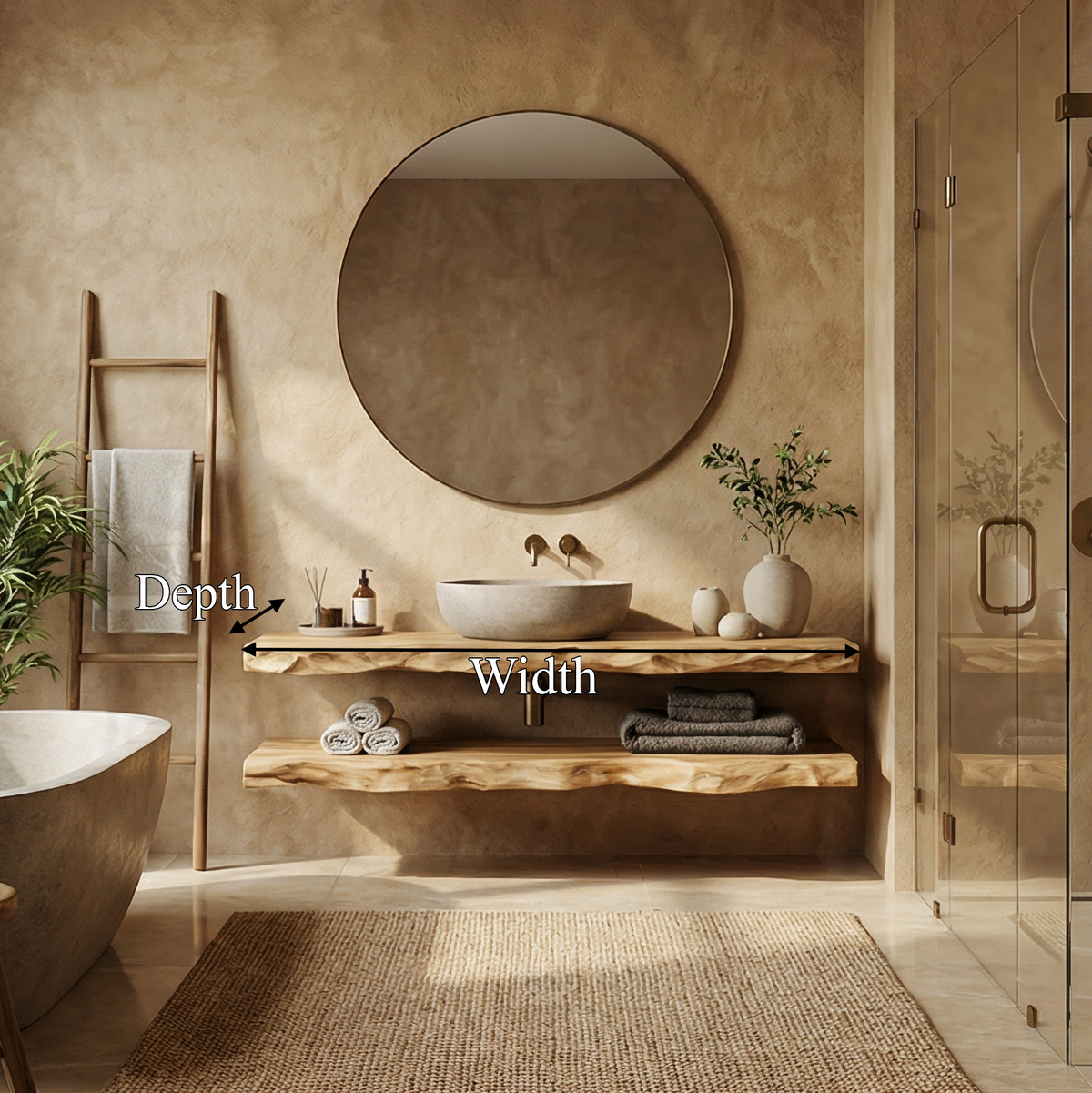 Mediterranean Floating Bathroom Vanity For Bathroom SINLSABRV290