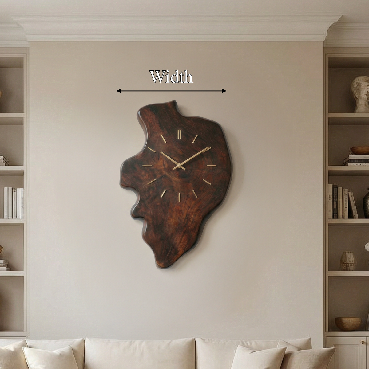 Handcrafted Live Edge Wood Wall Clock Living Room Wall SINLSACK021