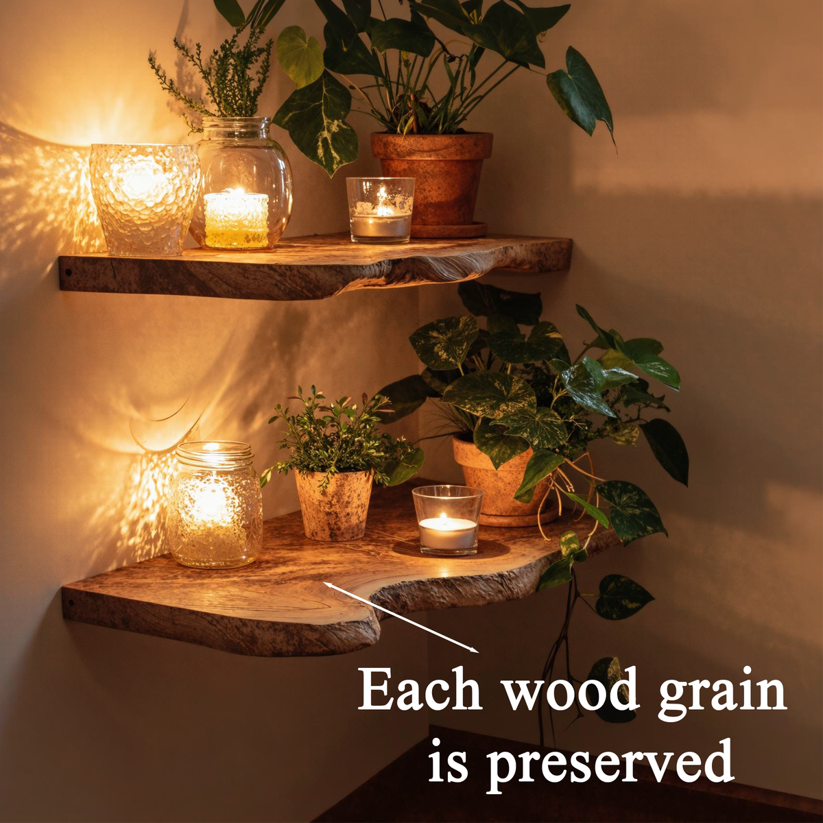 Handmade Rustic Wooden Floating Shelf SINLFL048