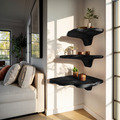 Handcrafted Wooden Live Edge Mushroom Shelf For Modern Furniture Decor SILDTTNCMS016