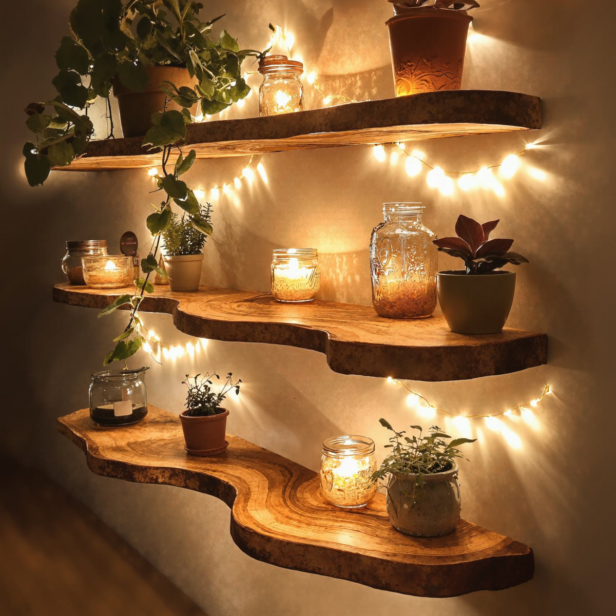 Farmhouse Floating Shelves Live Edge SINLFL043