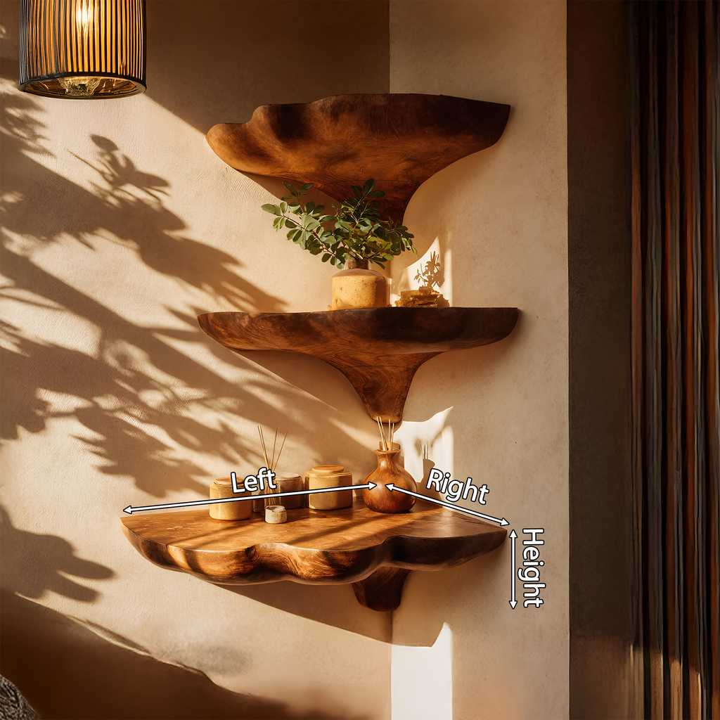 Handcrafted Wooden Mushroom Shelf For Entryway And Furniture Decor SILDTTNCMS020