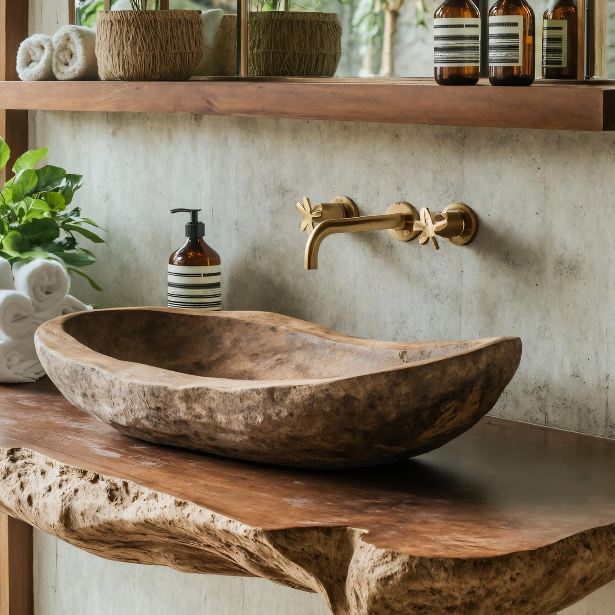 Handcrafted Farmhouse Wood Wash Basin For Bathroom Use SILDTTRVS010