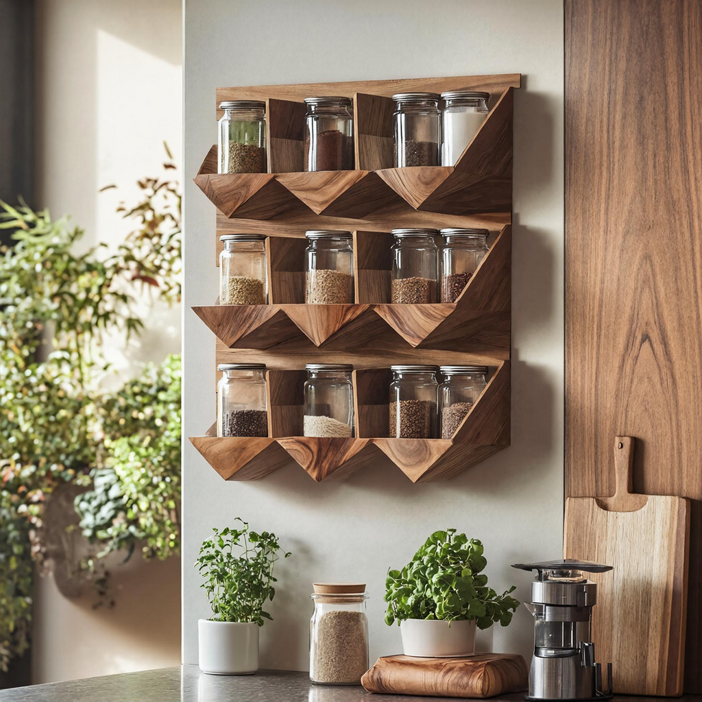 Handmade Spice Storage Rack For Mid Century Kitchen SILDTTRSRS013