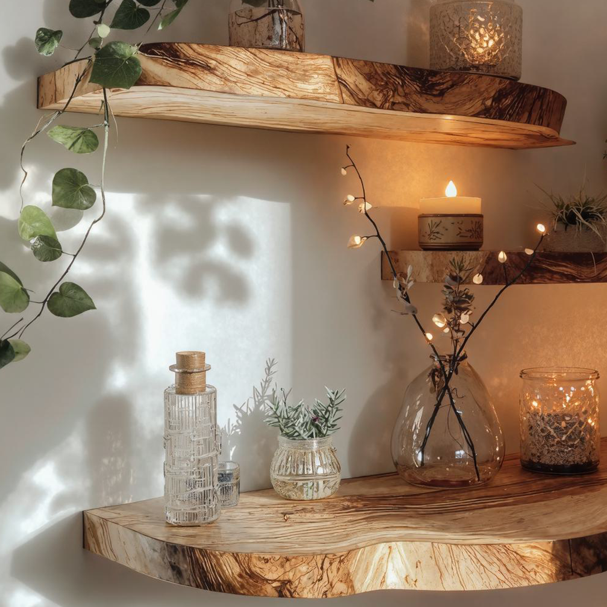 Live Edge Walnut Floating Shelves SINLFL042