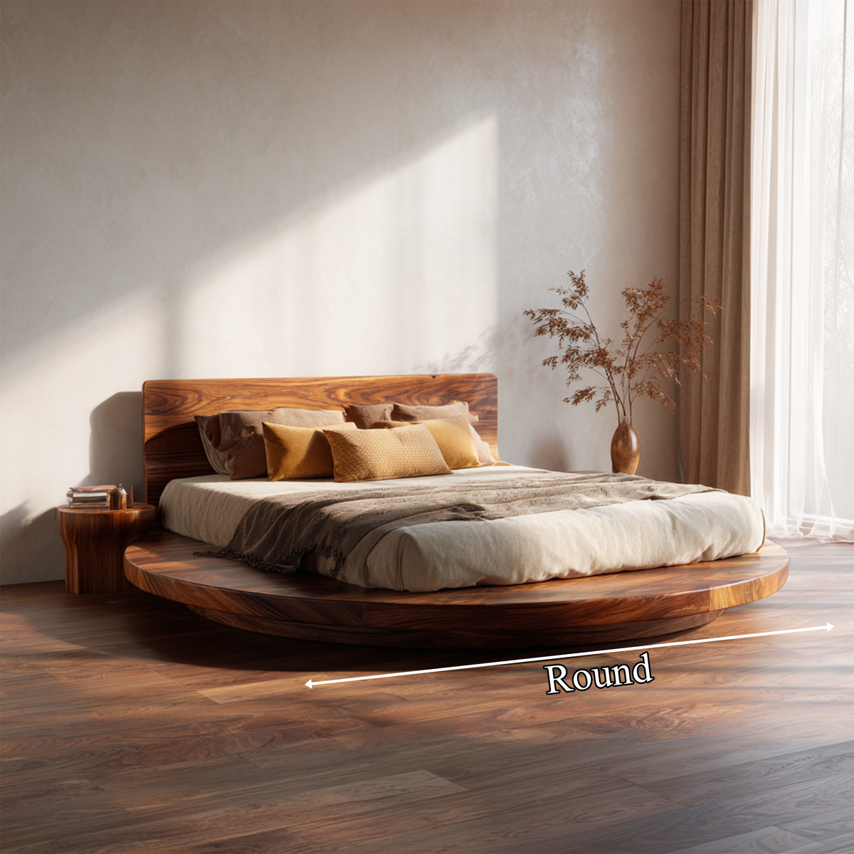 Mid Century Bedroom Minimal Platform Bed SINLKIWB083