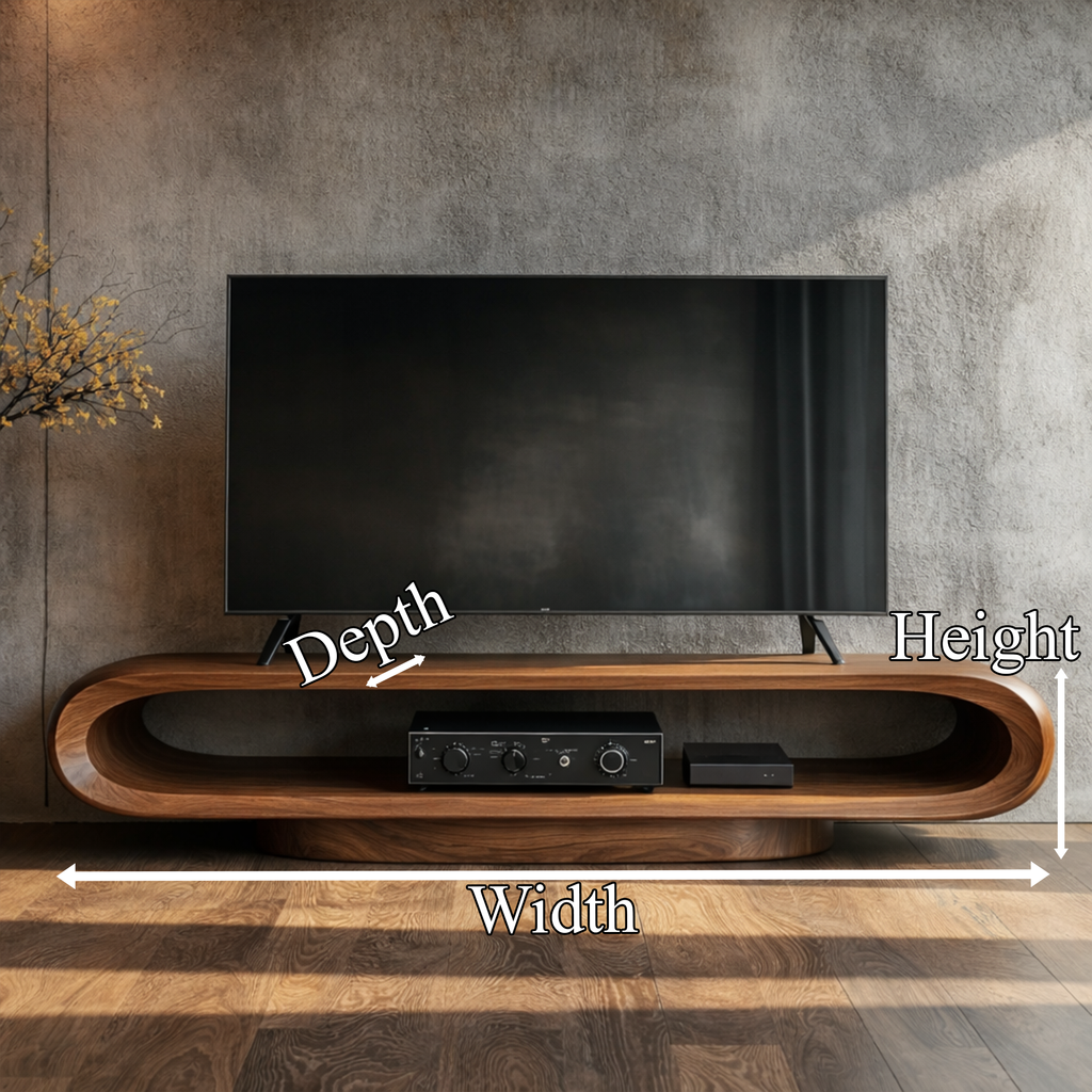 Artistic Curved TV Stand Entertainment Living Room And Lounge SINLKITC015