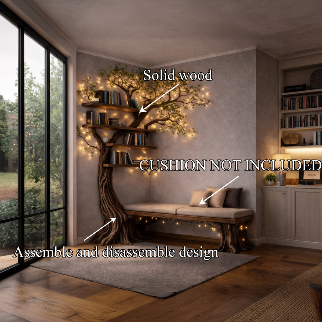 Handcrafted Tree Storage Bench Living Room Interior Architectural Decor SINLKITB655