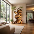 Handcrafted Wood Tree Bookshelf Statement Wall SINLKITB638