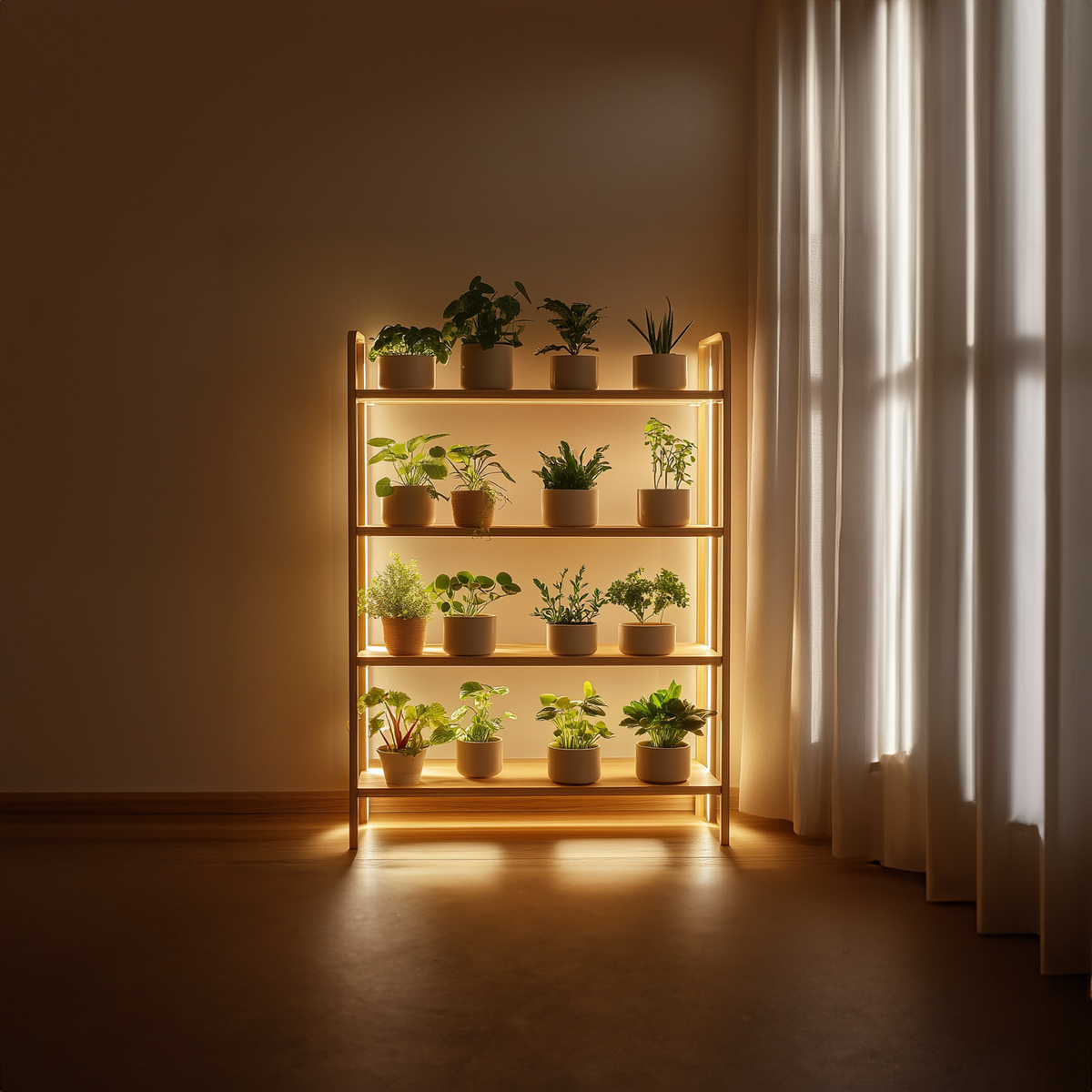 Mid Century Botanical Shelf Contemporary Indoor Garden SINLKITT085