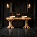 Luxury Organic Solid Wood Bathroom Vanity Tree Base Statement Design SINLKIBRV268