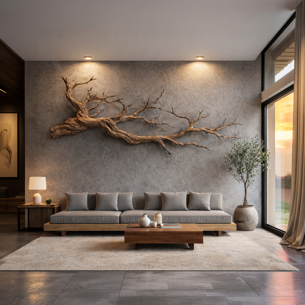 Abstract Tree Limb Solid Wood Wall Art Artistic Interior Accent SINLKIWD029