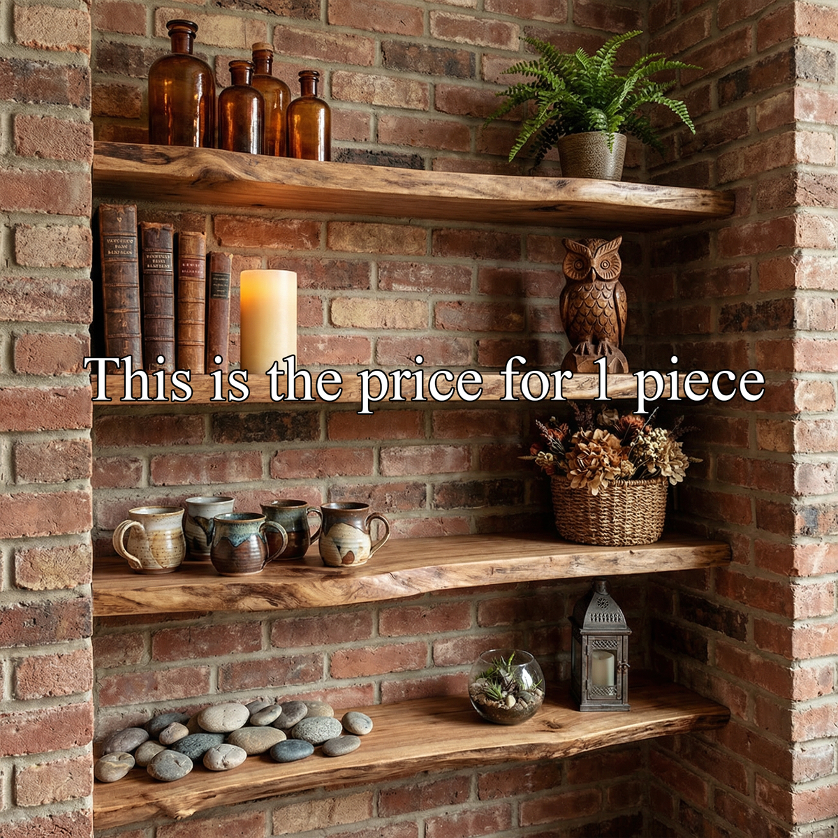 Industrial Rustic Floating Wall Shelves Solid Wood SINLKIFL493
