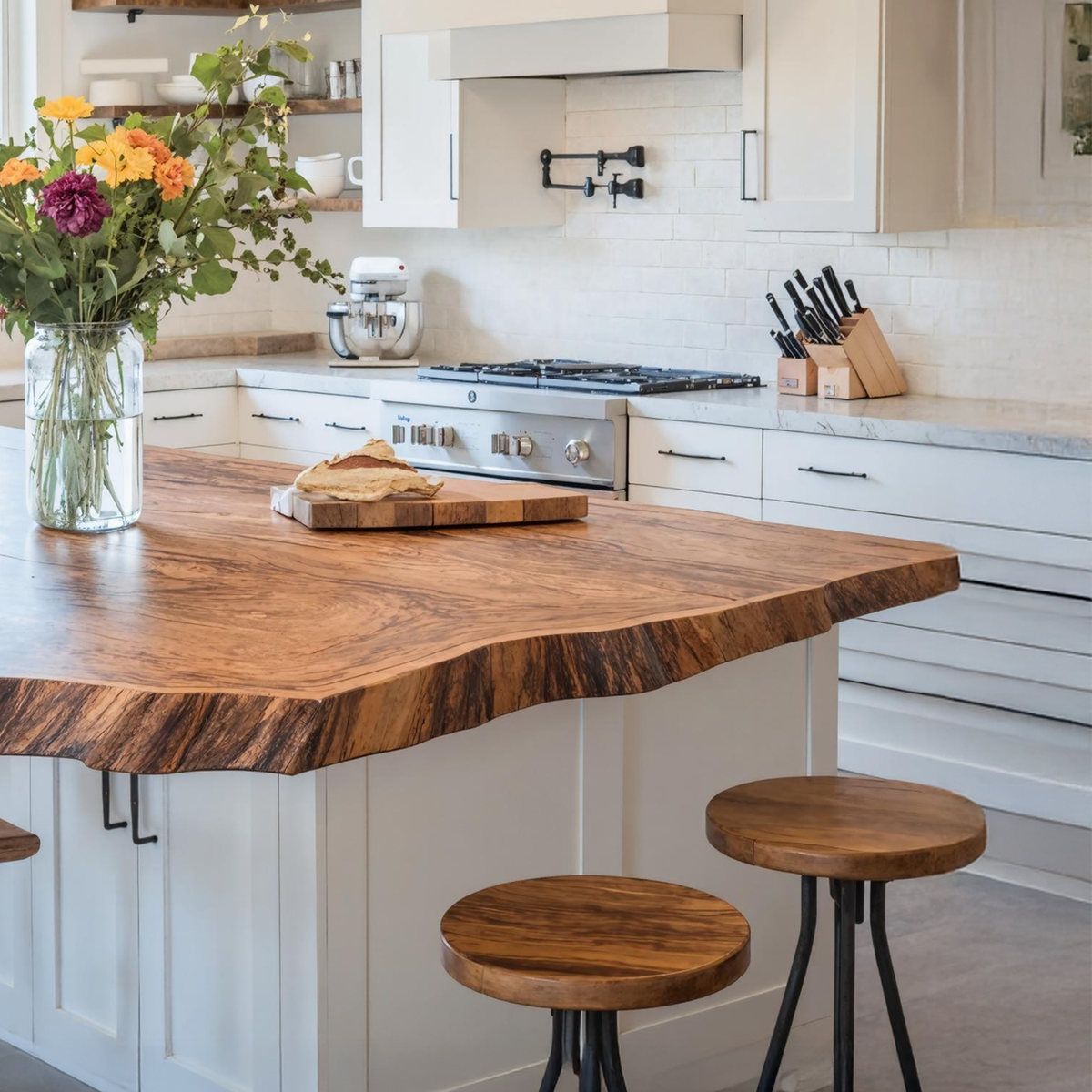 Handcrafted Live Edge Tabletop For Dining Room Furniture SILDTTNKCT003