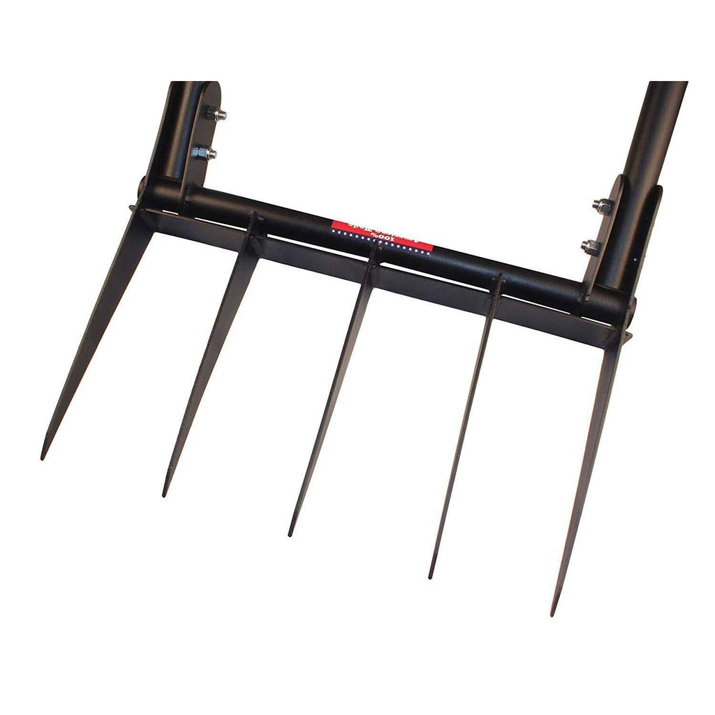 Bully Tools Broadfork With 2 Fiberglass Handles, 20-Inch x 11-Inch Head, 5 Steel Tines - 92627