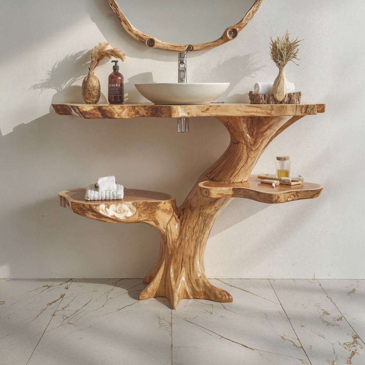 Handcrafted Floating Bathroom Vanity SILDTBRV004