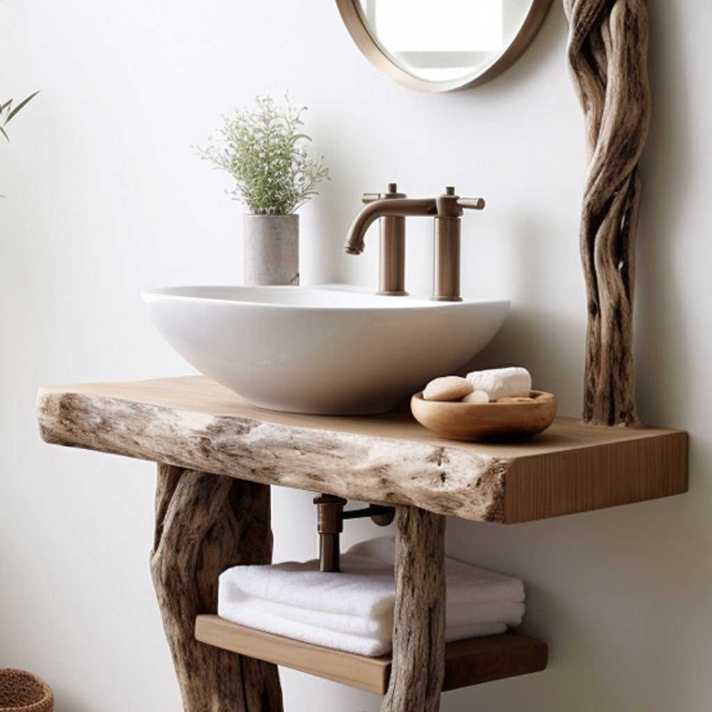 Handcrafted Counter Bathroom Vanity SILDTBRV018