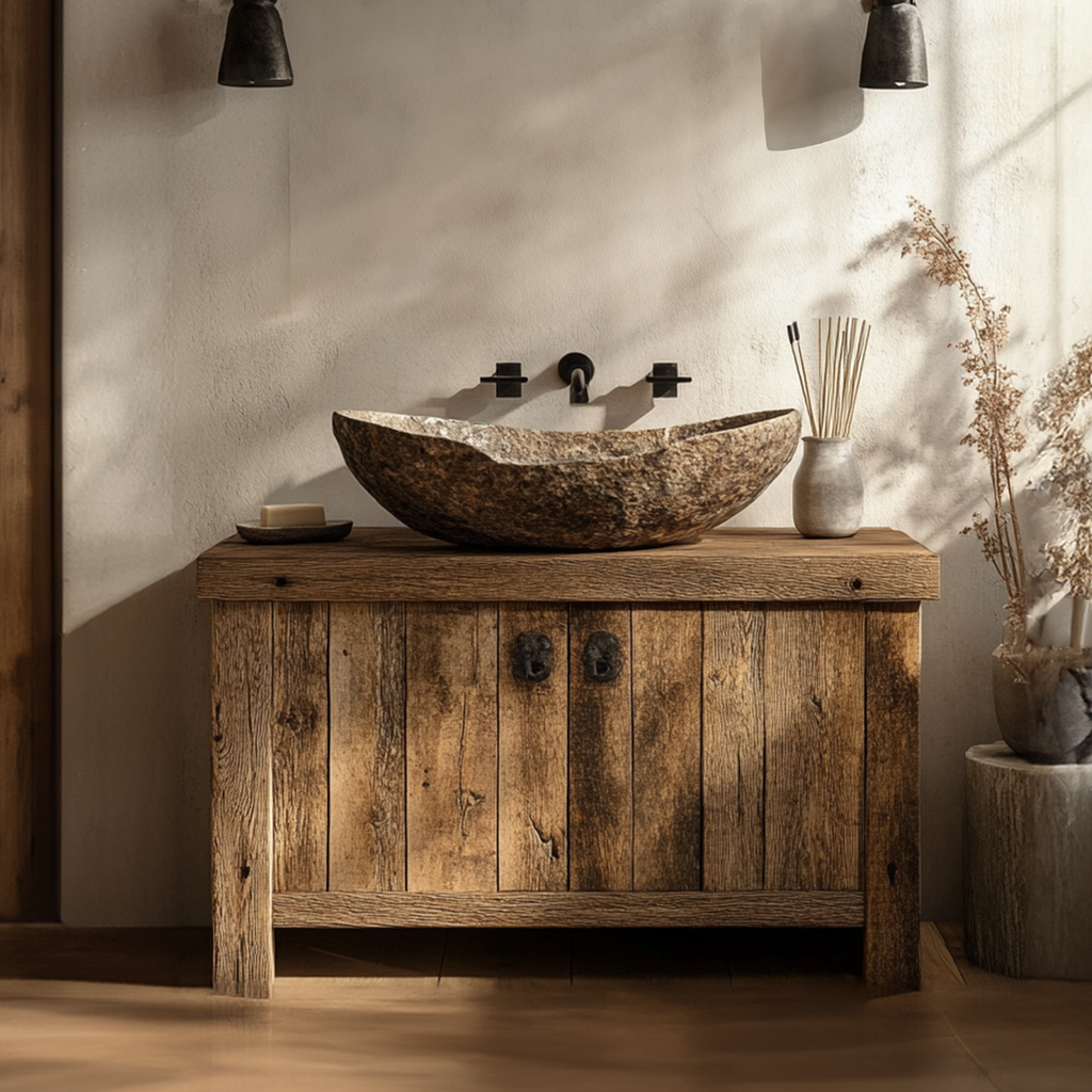Bathroom Rustic Vanity Reclaimed Wood Home Decor Christmas Gift SINLBRV027