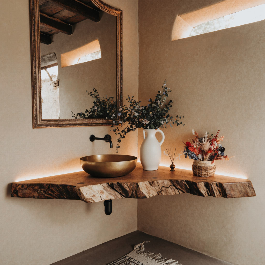 Floating Corner Vanity Bathroom SILDTBRV073
