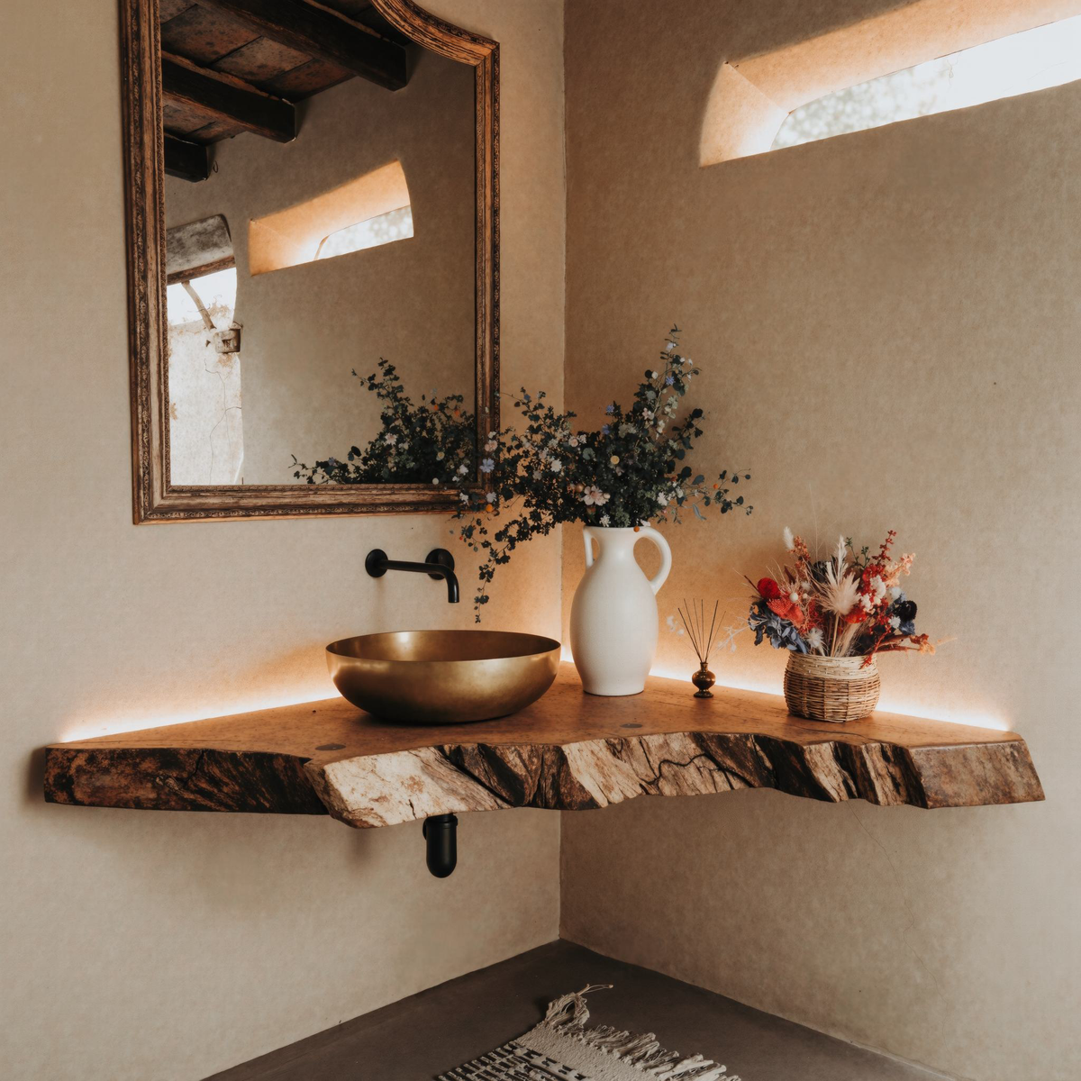 Floating Corner Vanity Bathroom SILDTBRV073