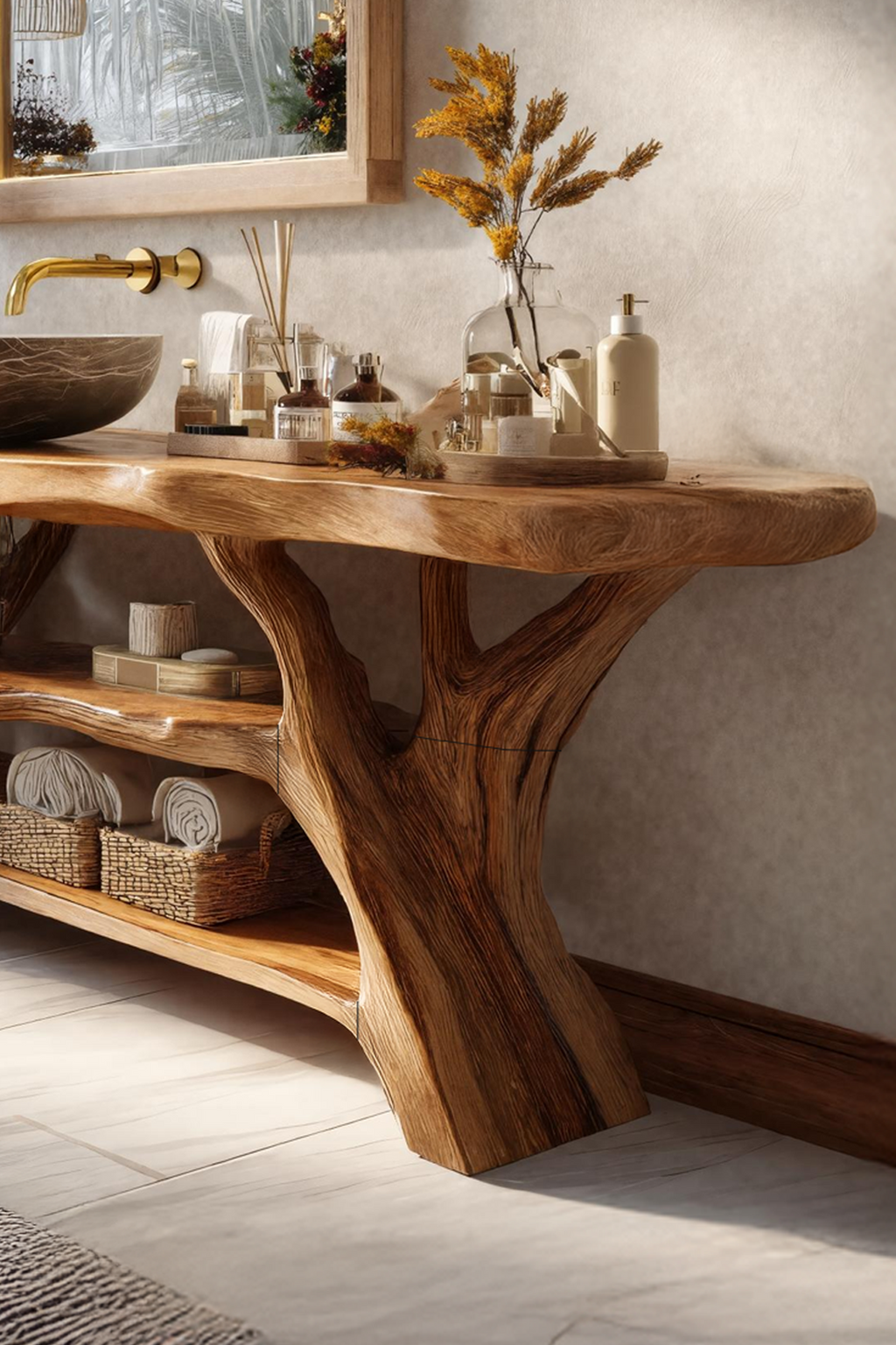 Farmhouse Solid Wood Bathroom Vanity For Farmhouse Furniture Interior SILDTTRBRV083