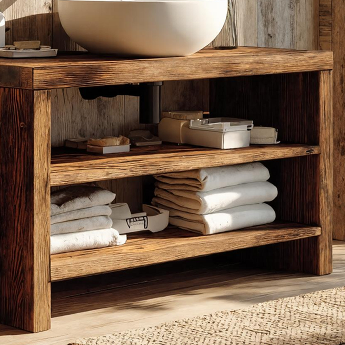Live Edge Vanity Rustic Style For Bathroom Design SILDTTRBRV038