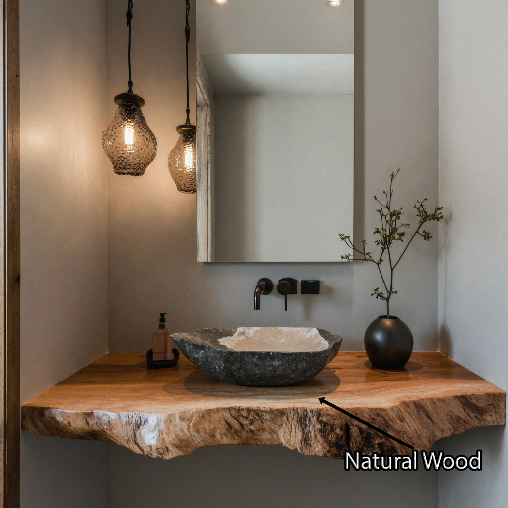 Farmhouse Wooden Bathroom Vanity Shelf For Any Rustic Home SILDTBRV118