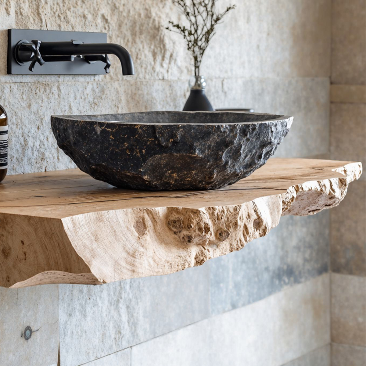 Handcrafted Bathroom Wooden Shelf SILDTBRV047