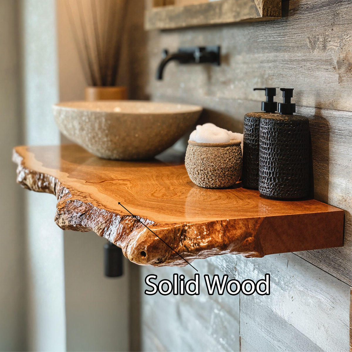 Floating Wood Bathroom Shelf SILDTBRV031