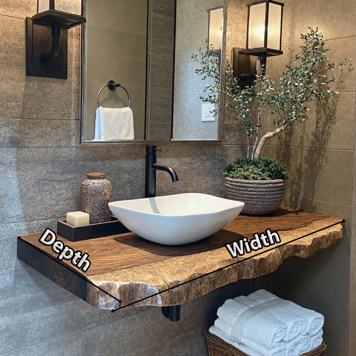 Floating Vanity Shelf For Bathroom With Modern Wooden Design SILDTBRV185