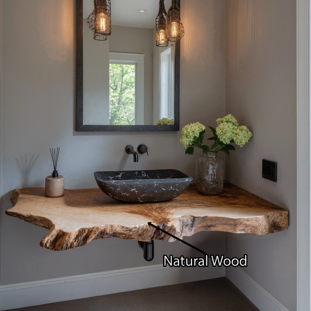 Elegant Farmhouse Bathroom Floating Shelf With Natural Wood SILDTBRV116