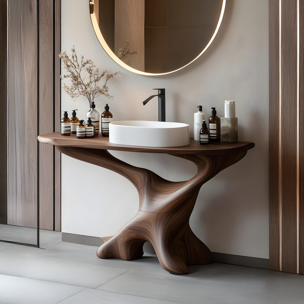 Handcrafted Solid Wood Vanity For Bathroom Decor SILDTTRBRV011