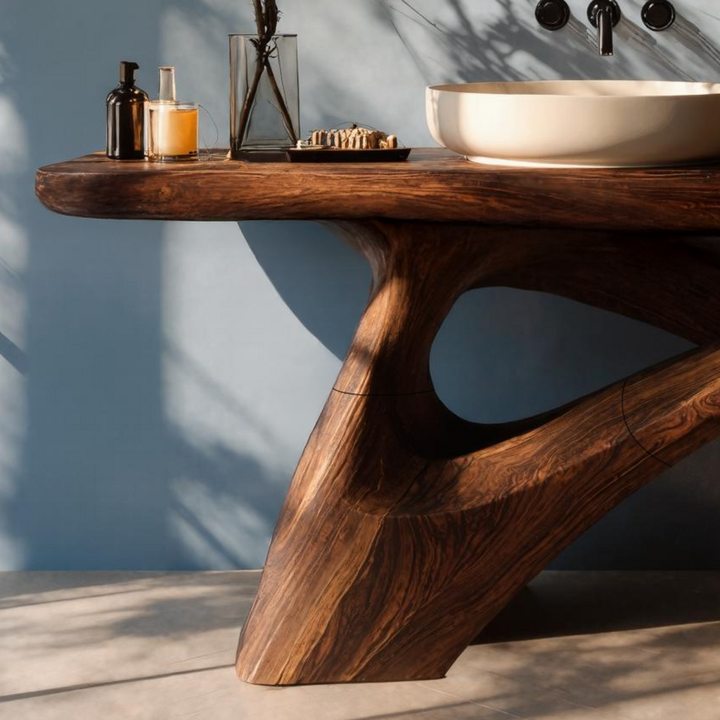 Farmhouse Live Edge Vanity For Cozy Bathroom SILDTTNBRV002