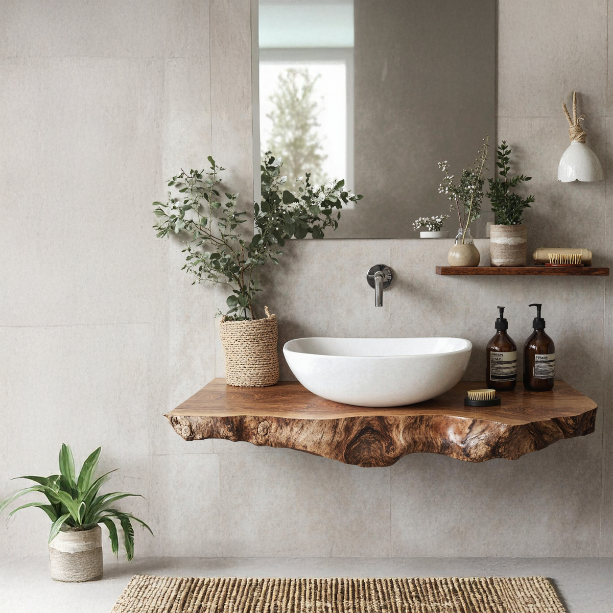 Handcrafted Floating Shelf For Bathroom Vanity Storage SILDTBRV178