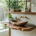 Handcrafted Farmhouse Wood Wash Basin For Bathroom Use SILDTTRVS010